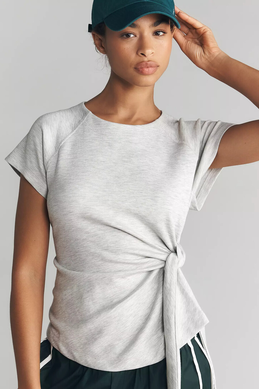maglia a maniche corte con cintura per allenamento quotidiano