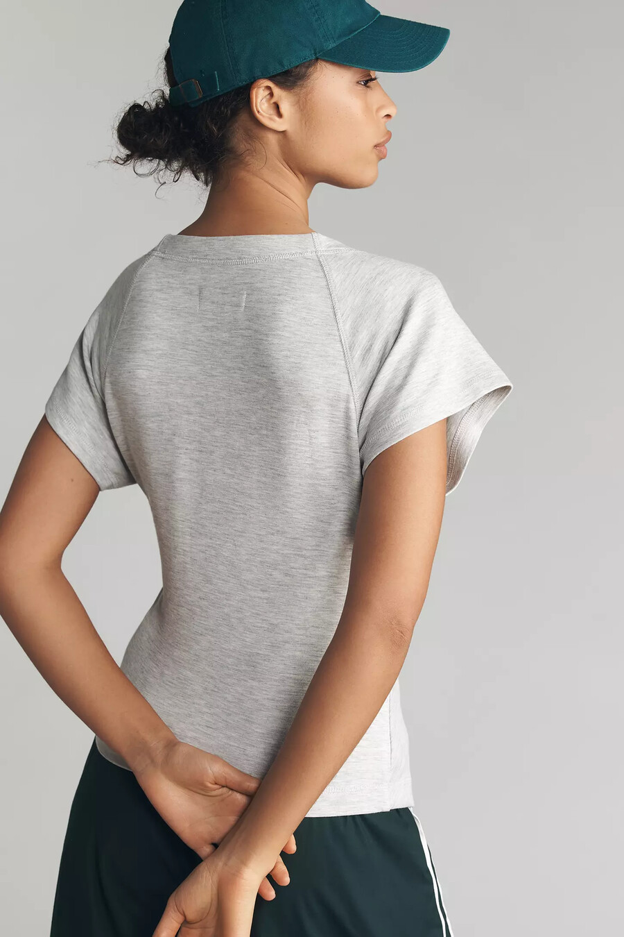 maglia a maniche corte con cintura per allenamento quotidiano