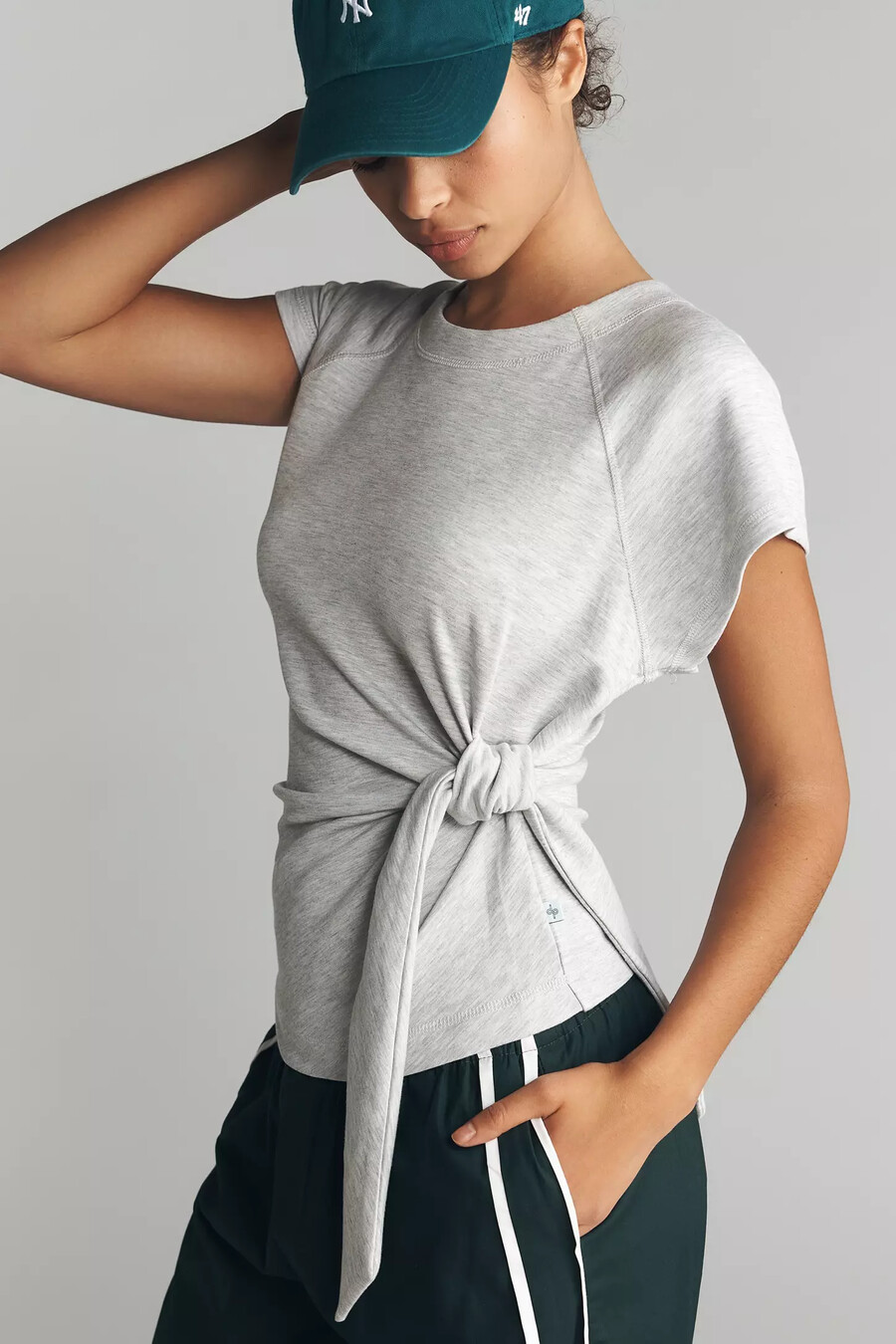 maglia a maniche corte con cintura per allenamento quotidiano