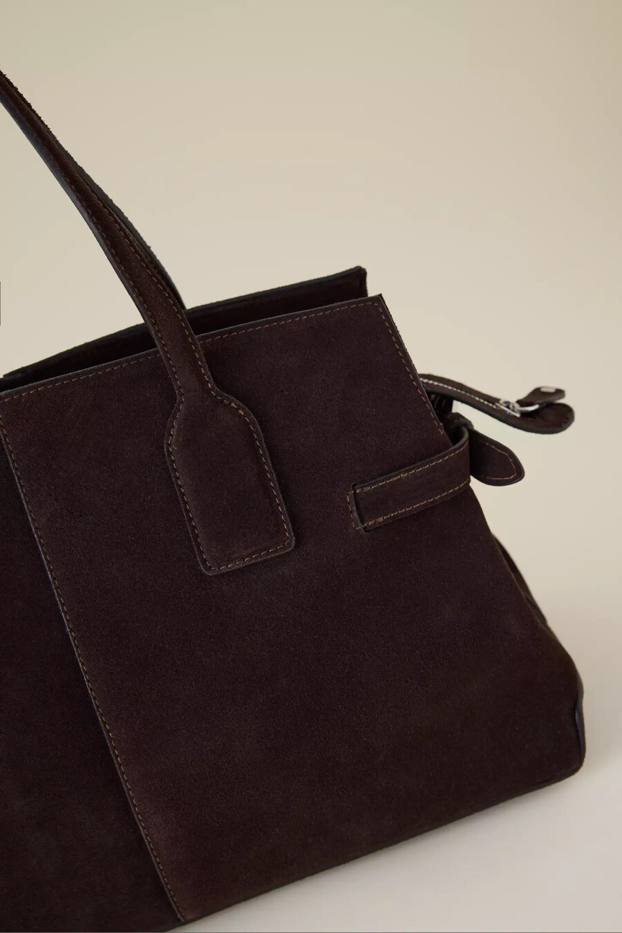 borsa a secchiello in pelle scamosciata lisa di flattered