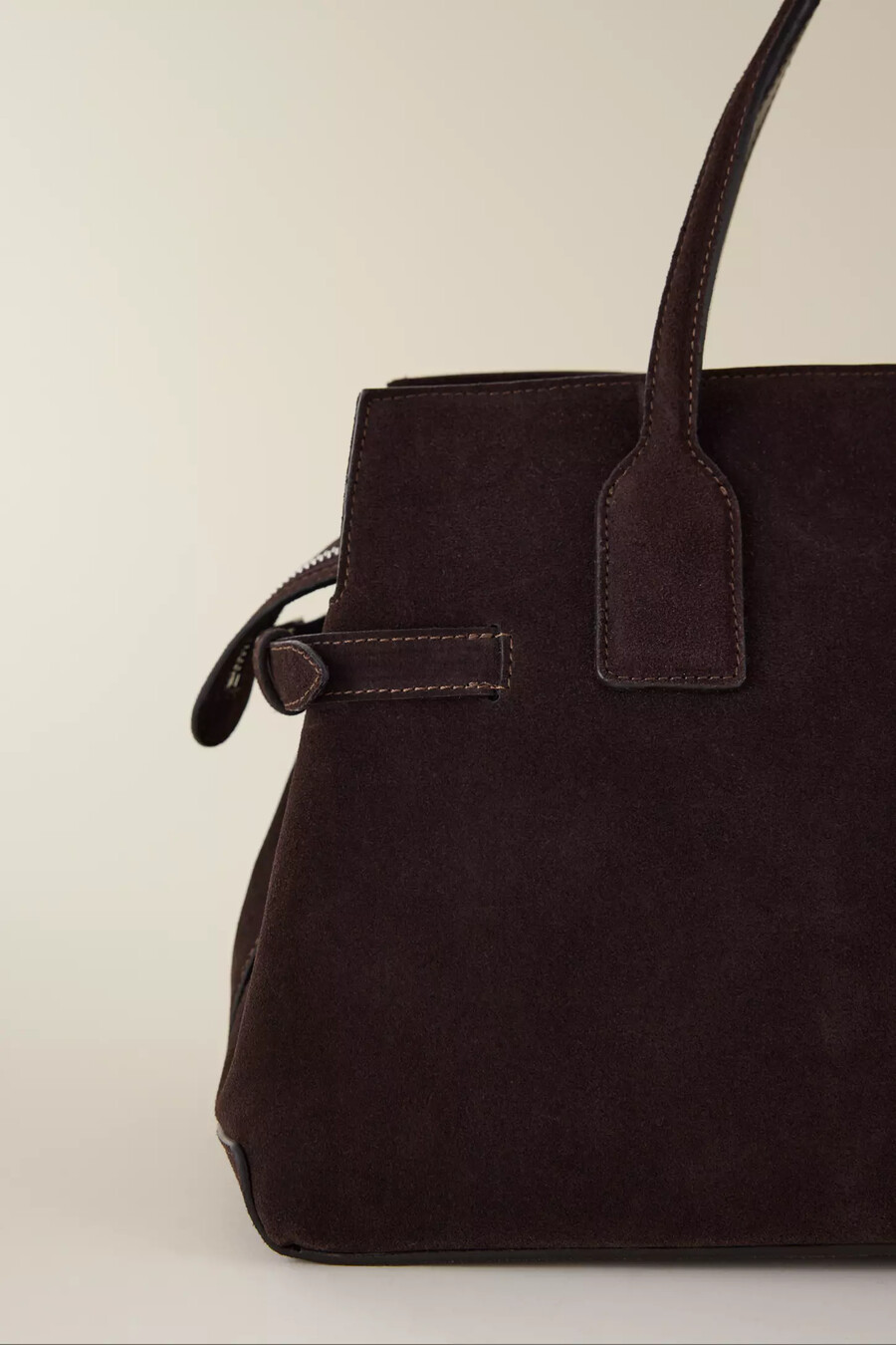borsa a secchiello in pelle scamosciata lisa di flattered