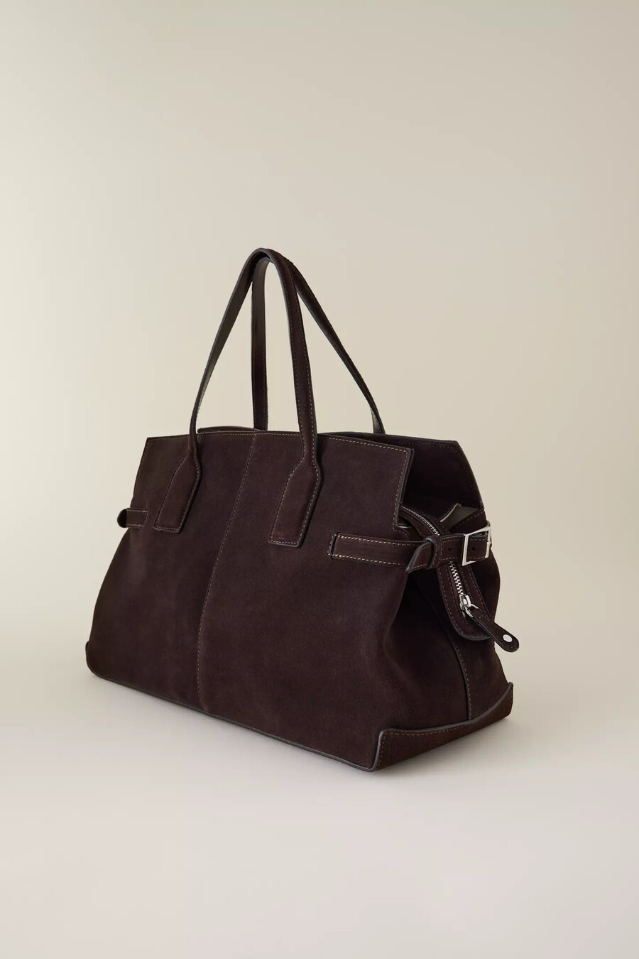 borsa a secchiello in pelle scamosciata lisa di flattered