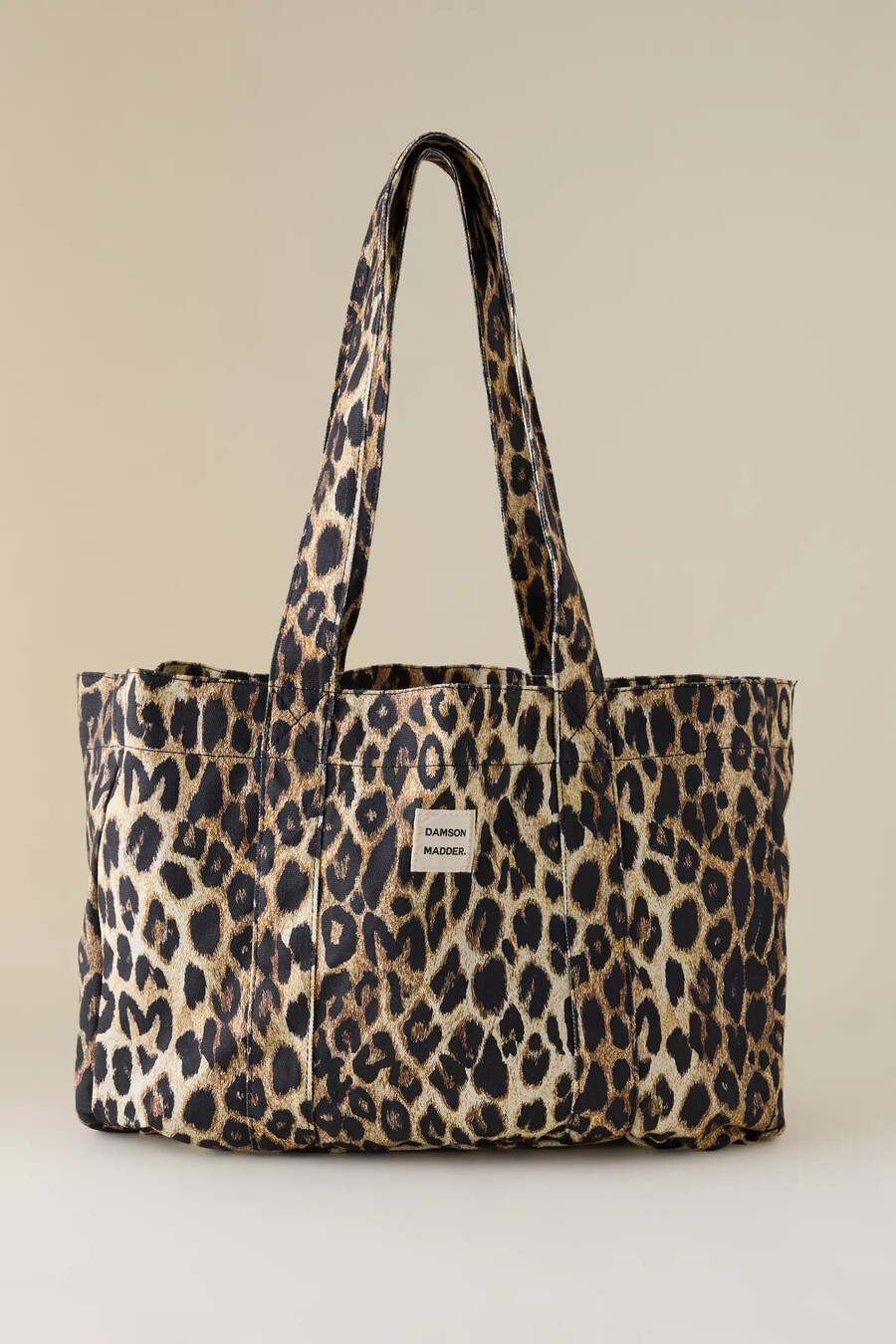 borsa tote in pelle leopardata damson madder