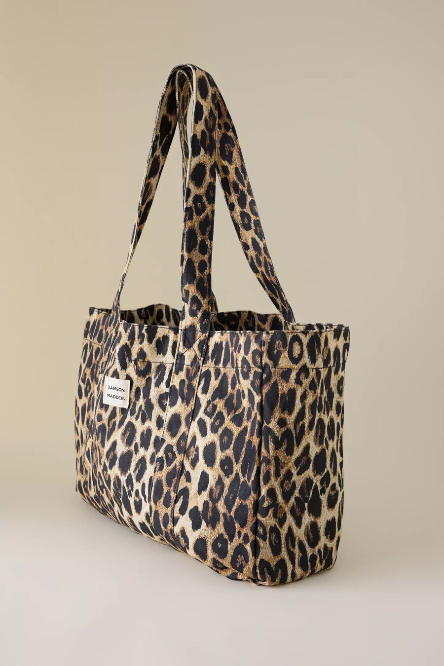 borsa tote in pelle leopardata damson madder