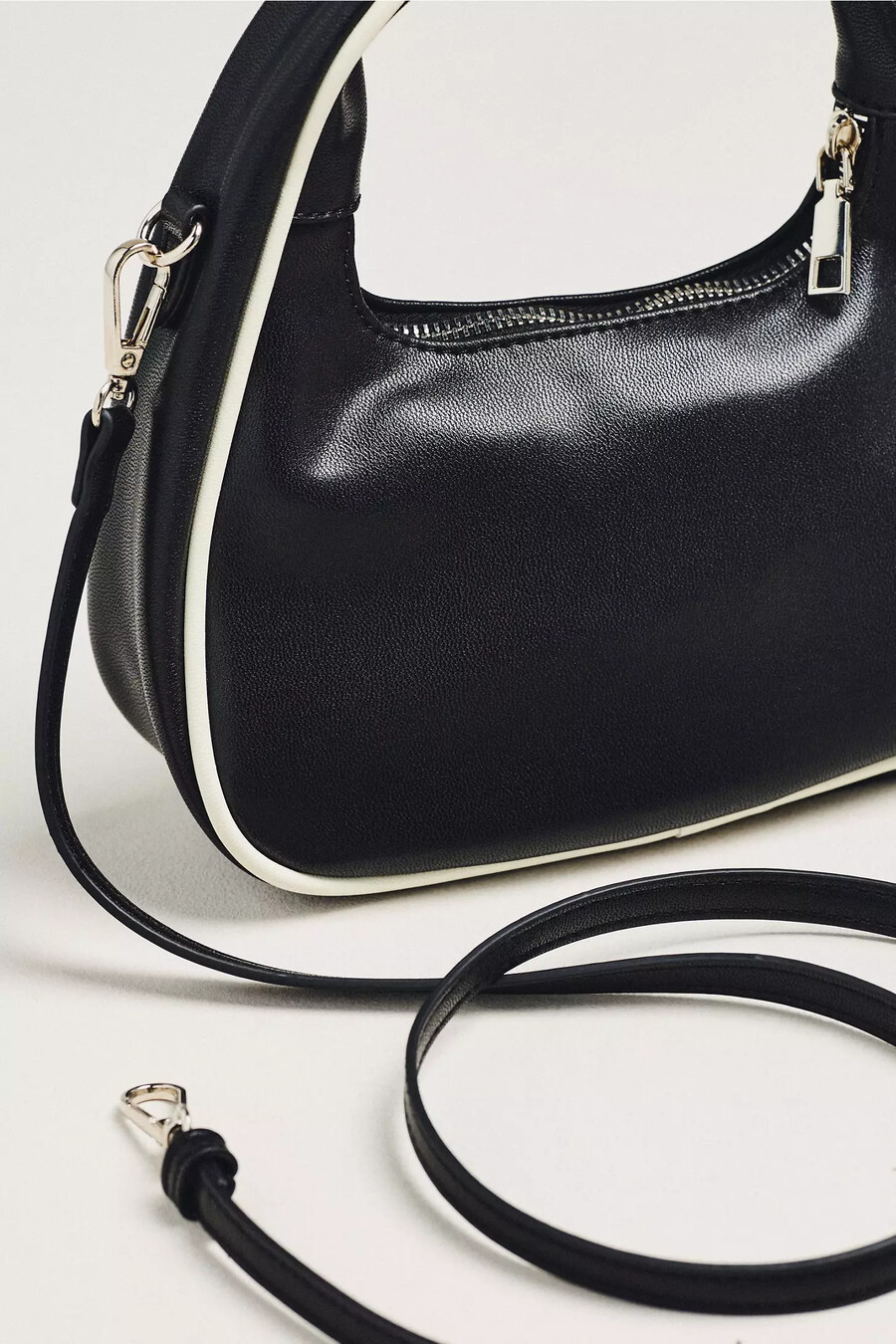 borsa a tracolla mini con bordino melie bianco