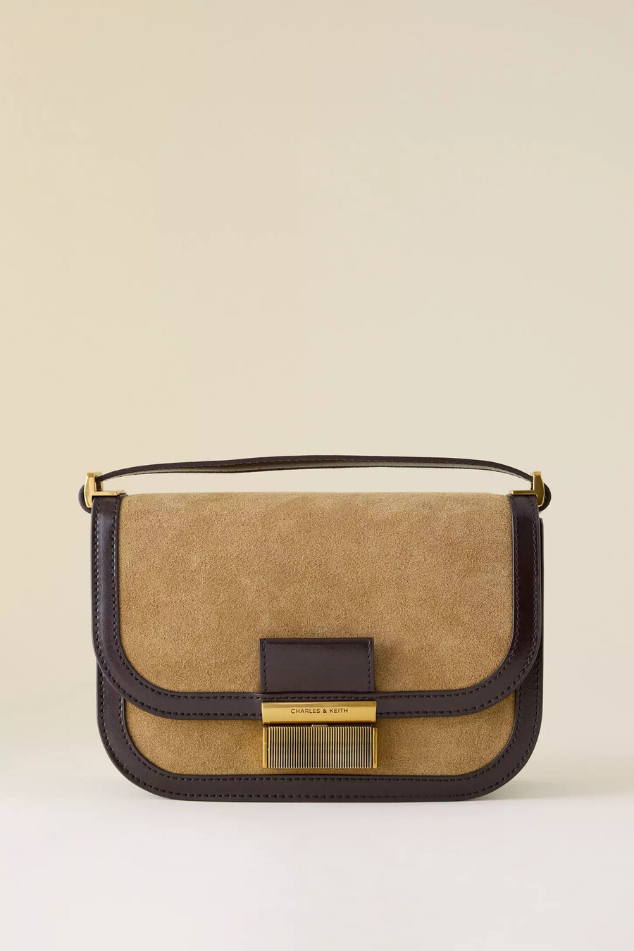 borsa a tracolla in pelle scamosciata riciclata charlot di charles keith