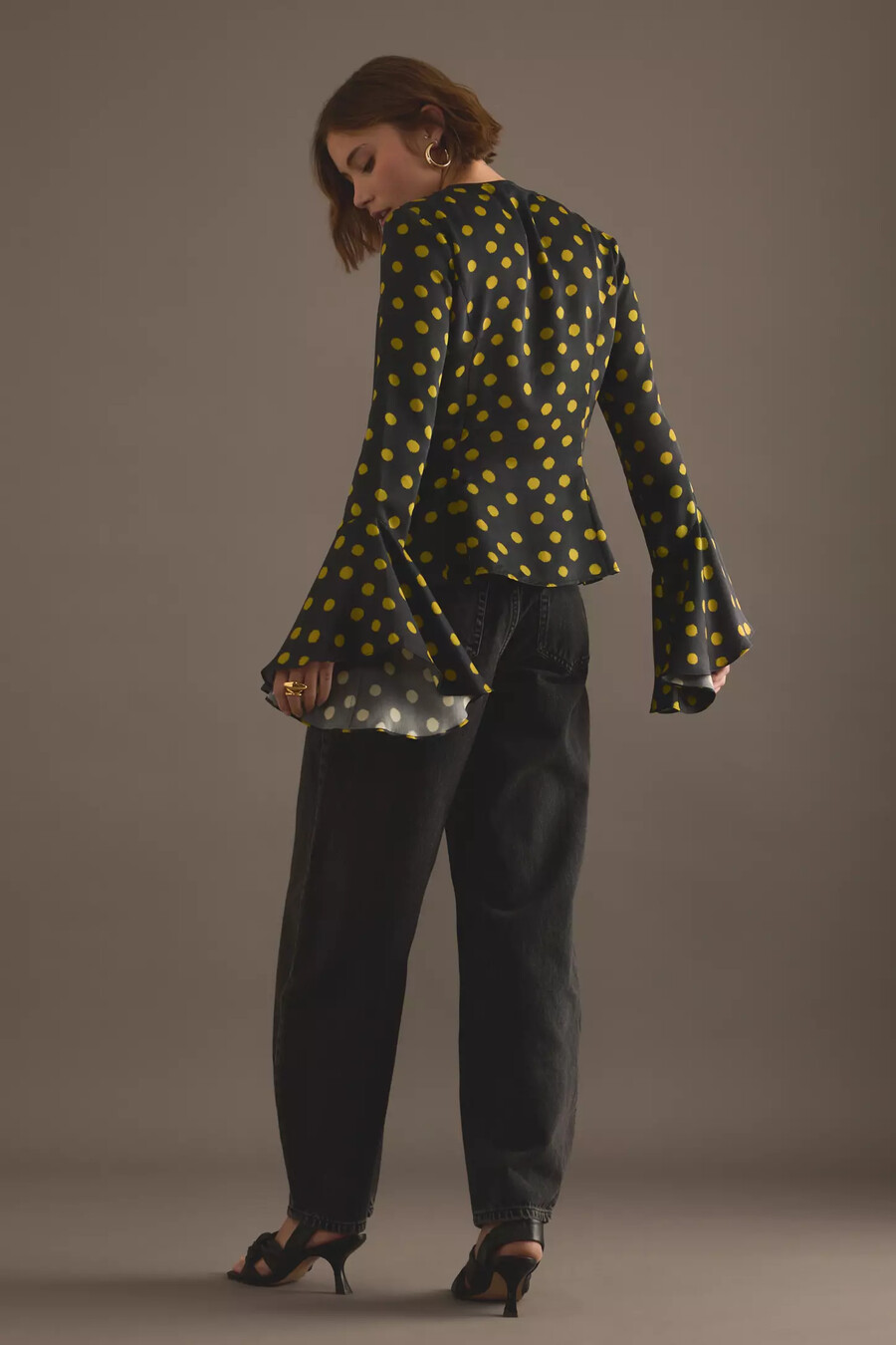 kitri top chantelle in raso a pois