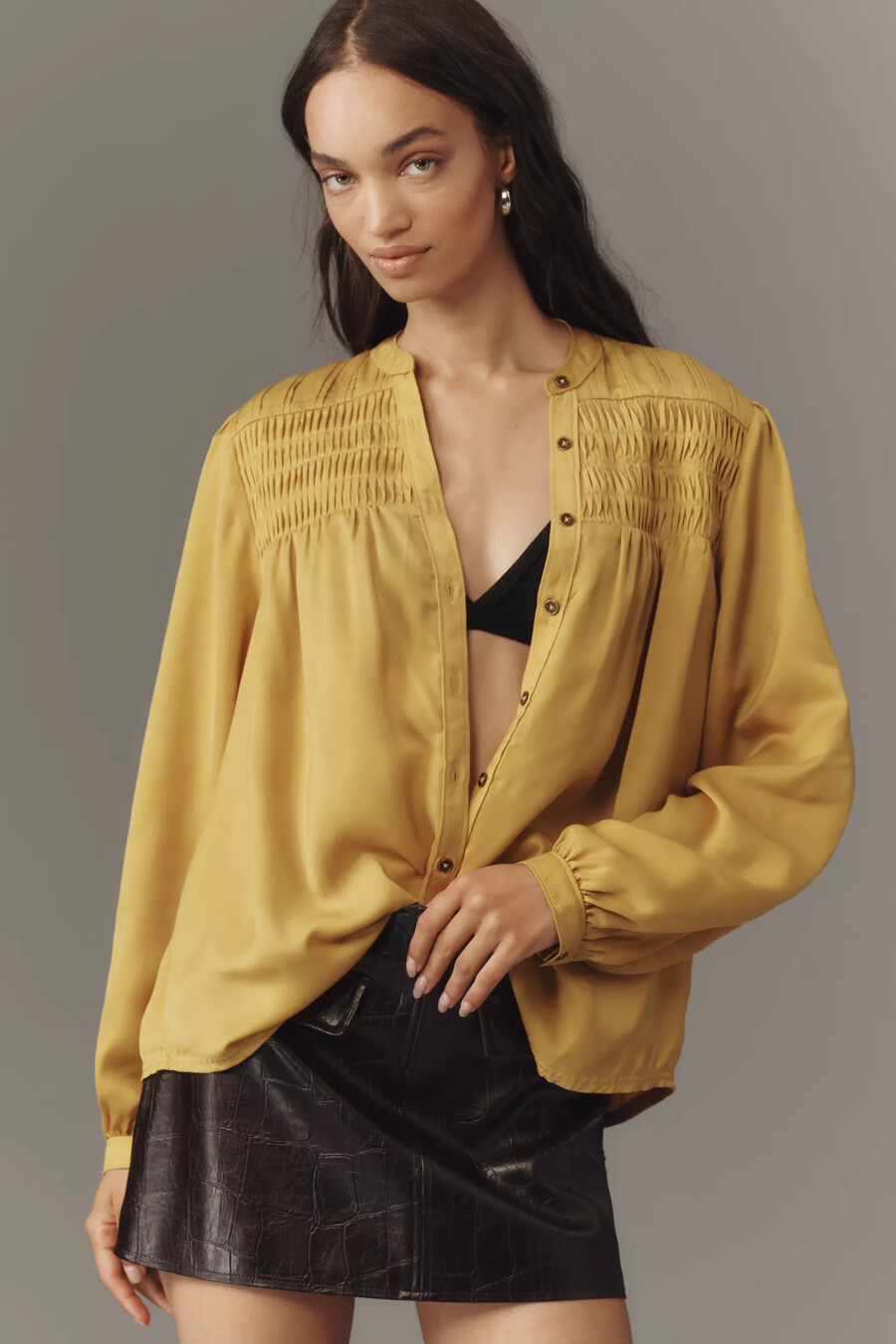 camicia abbottonata in seta pilcro