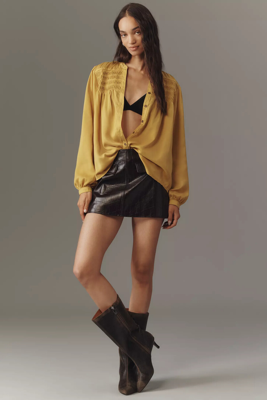 camicia abbottonata in seta pilcro