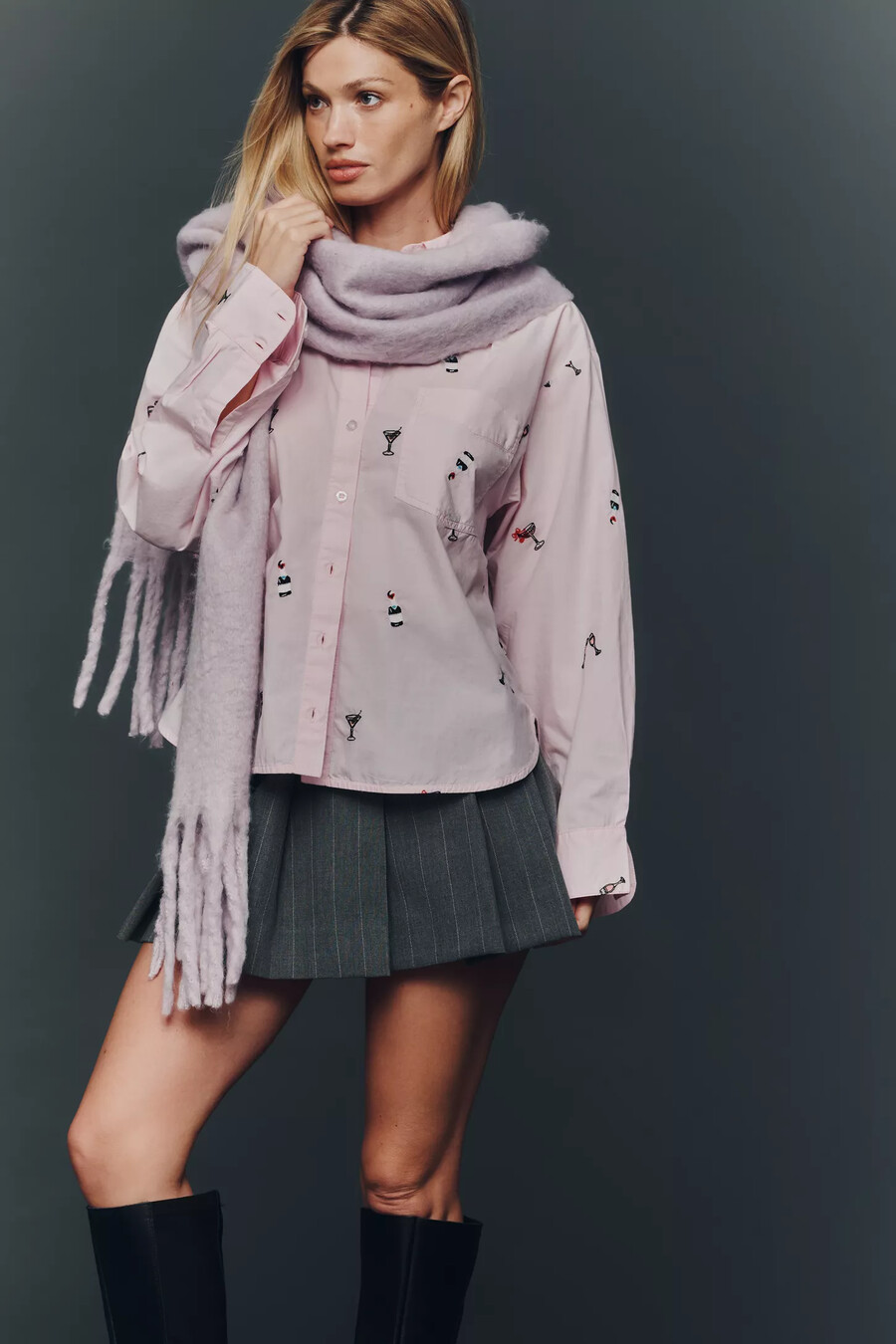 camicia abbottonata a righe in lurex the shrunken bennet di maeve