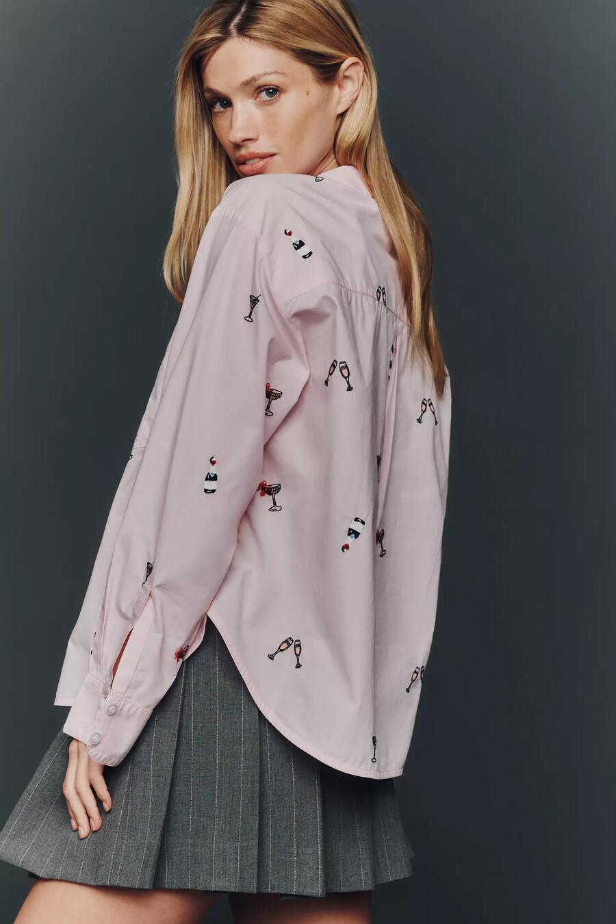 camicia abbottonata a righe in lurex the shrunken bennet di maeve