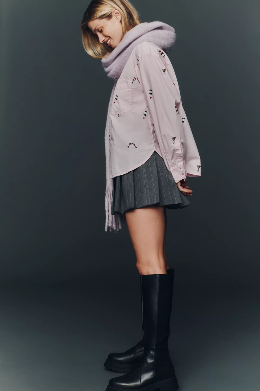 camicia abbottonata a righe in lurex the shrunken bennet di maeve