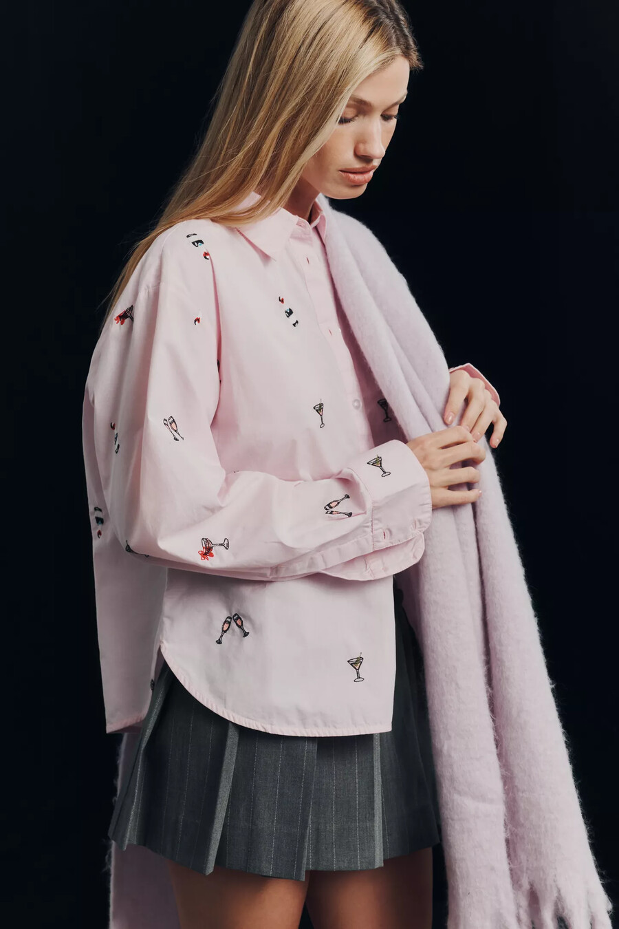 camicia abbottonata a righe in lurex the shrunken bennet di maeve