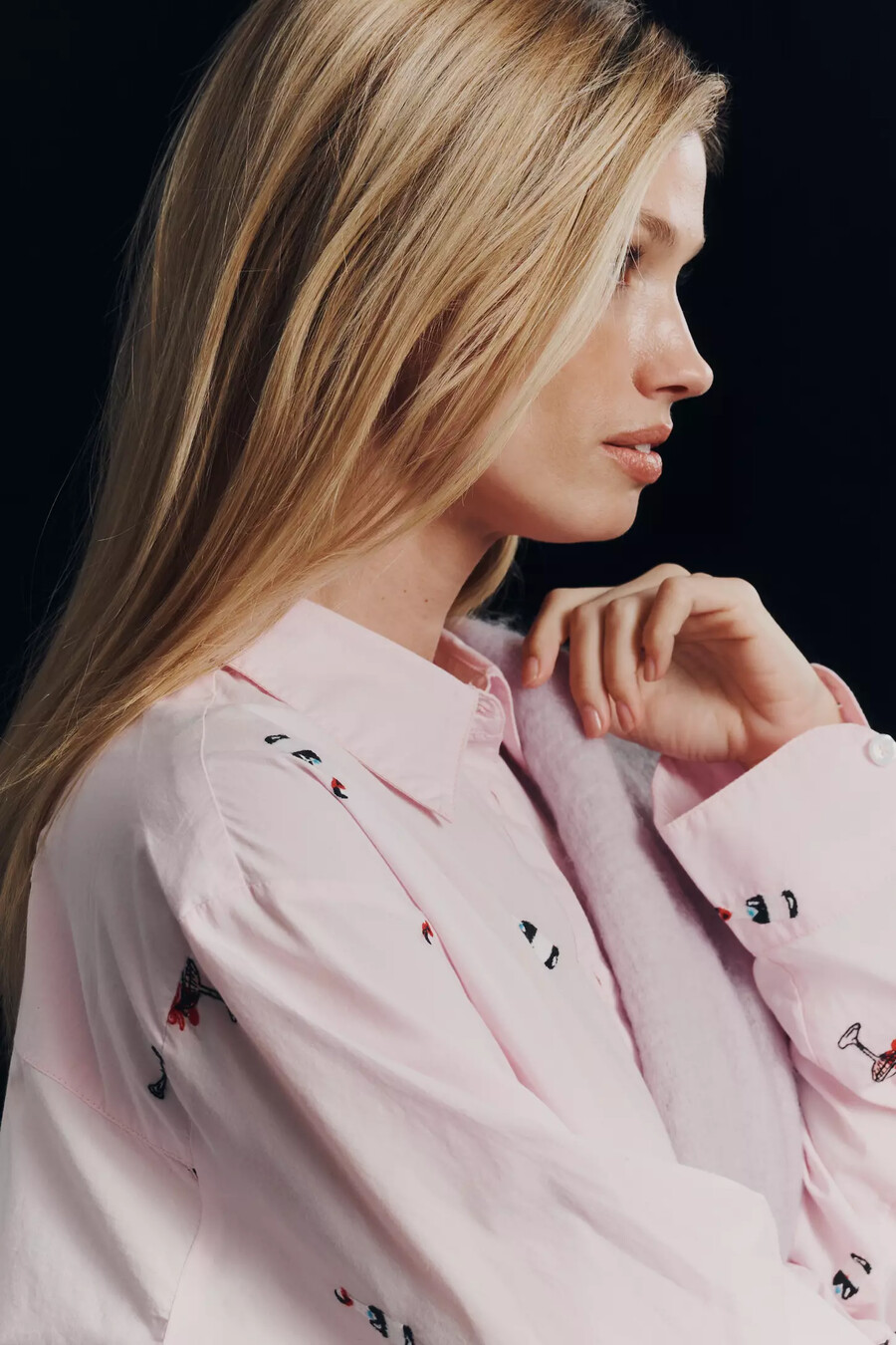 camicia abbottonata a righe in lurex the shrunken bennet di maeve