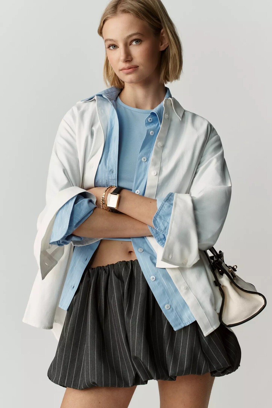 camicia oversize a maniche lunghe maeve con bottoni