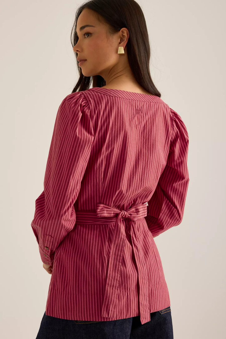 camicetta con scollo quadrato clare damson madder