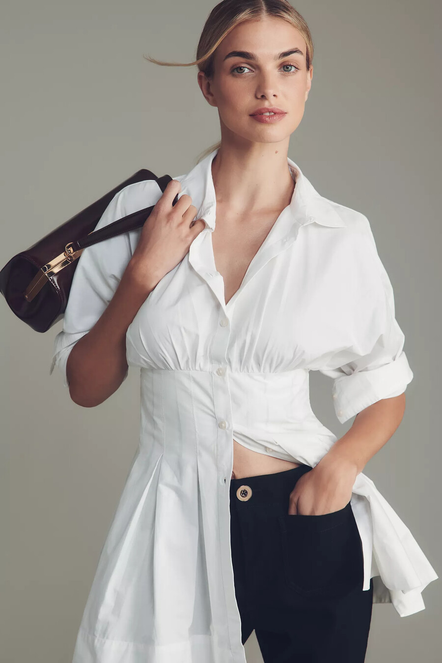 camicia a maniche lunghe con bottoni e polsini stretti maeve