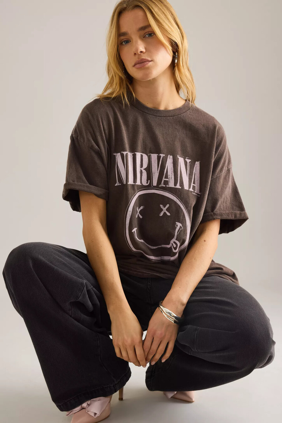 di anthropologie nirvana graphic boyfriend t-shirt