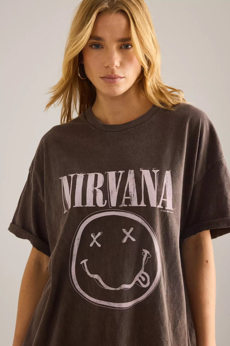 di anthropologie nirvana graphic boyfriend t-shirt