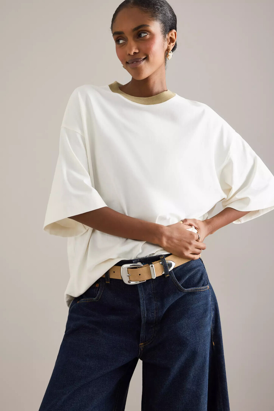 maglietta oversize a contrasto selezionata