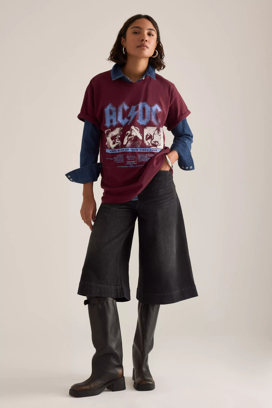 di anthropologie acdc graphic boyfriend t-shirt