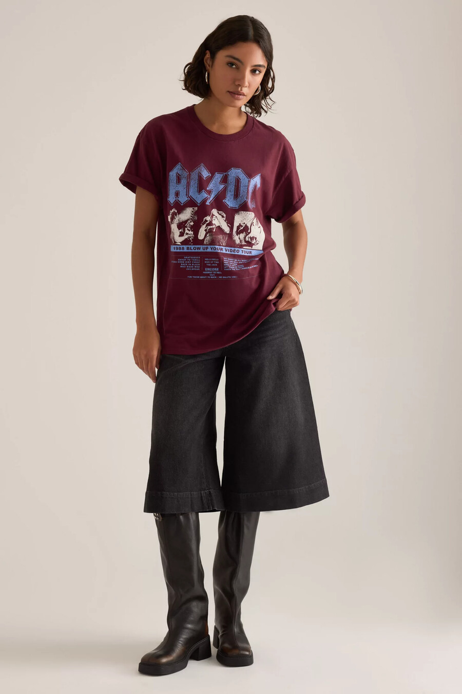 di anthropologie acdc graphic boyfriend t-shirt