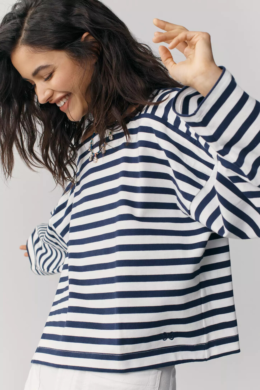 maeve helm t-shirt a righe a maniche lunghe