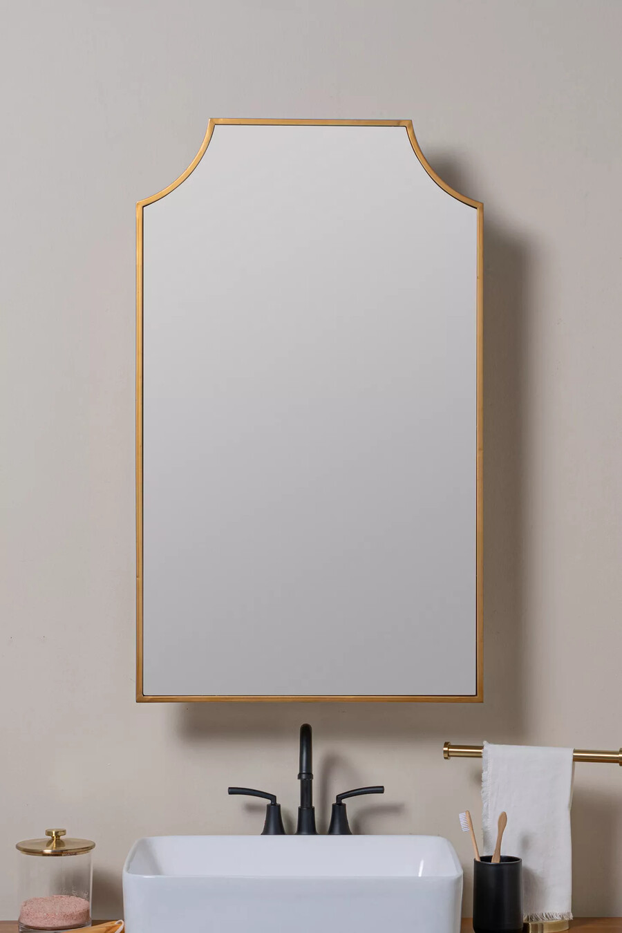 mobiletto da bagno a muro in metallo specchiato simone