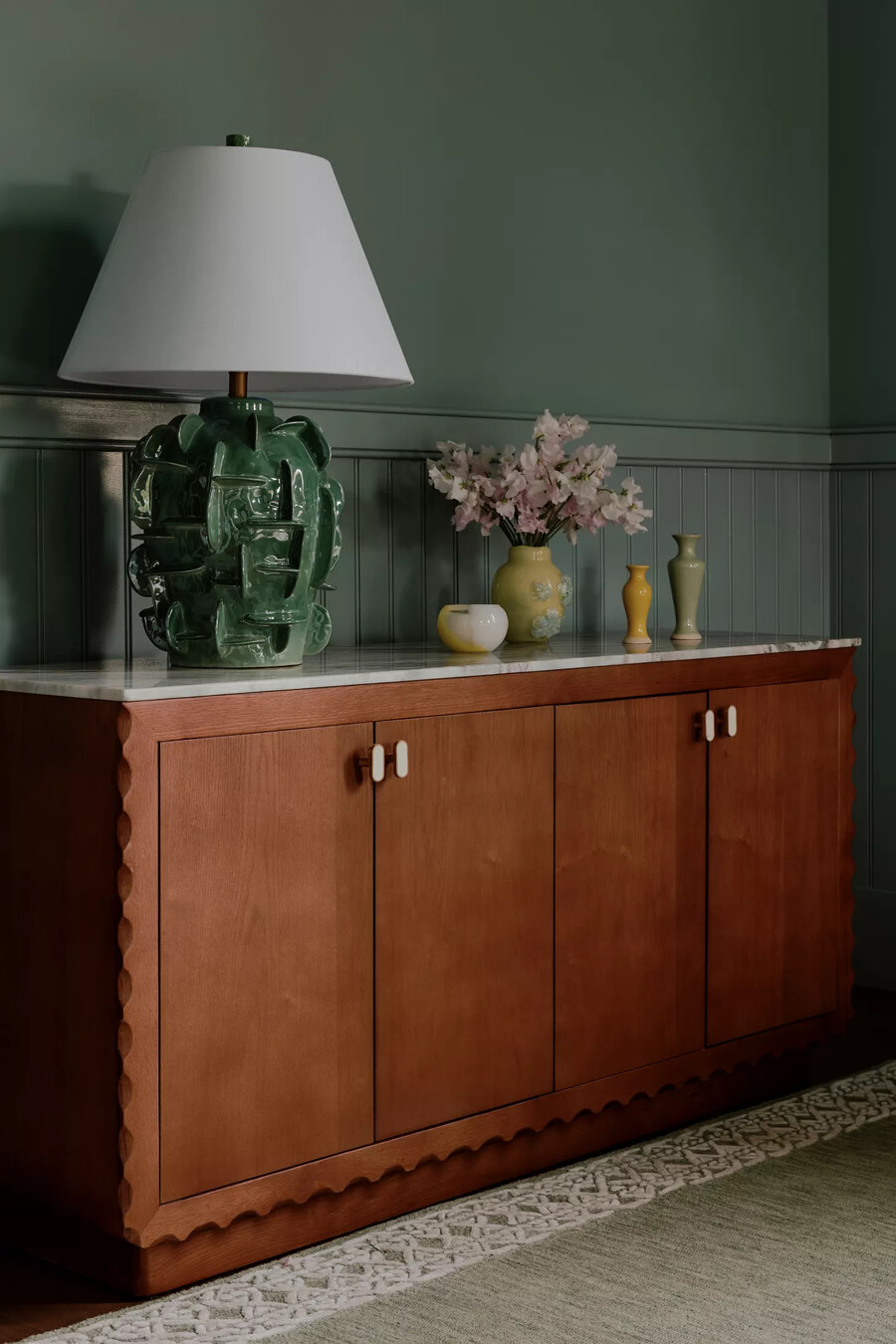 credenza rettangolare brentley con piano in marmo