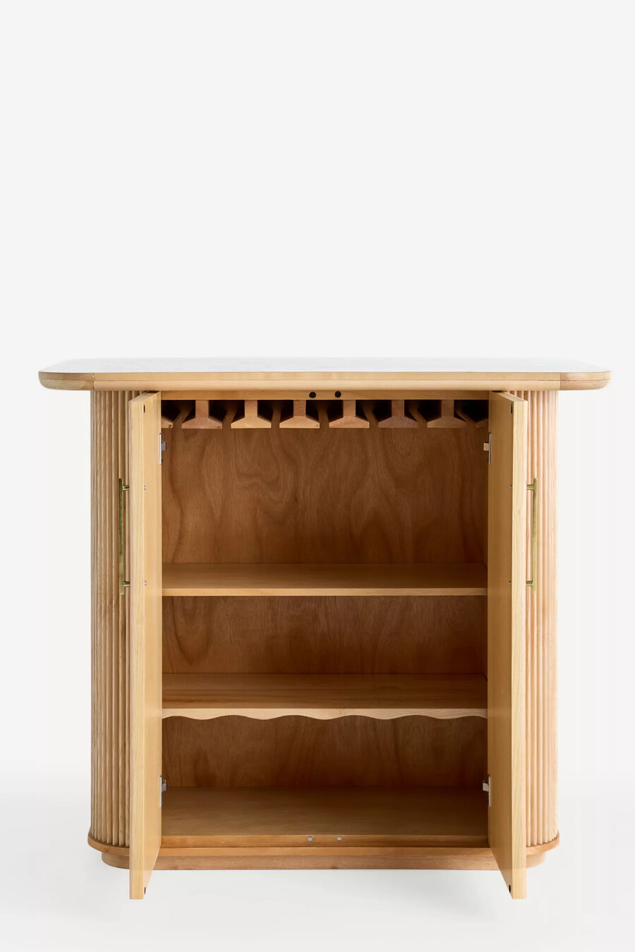 mobile bar alto scout in legno di radica scanalato