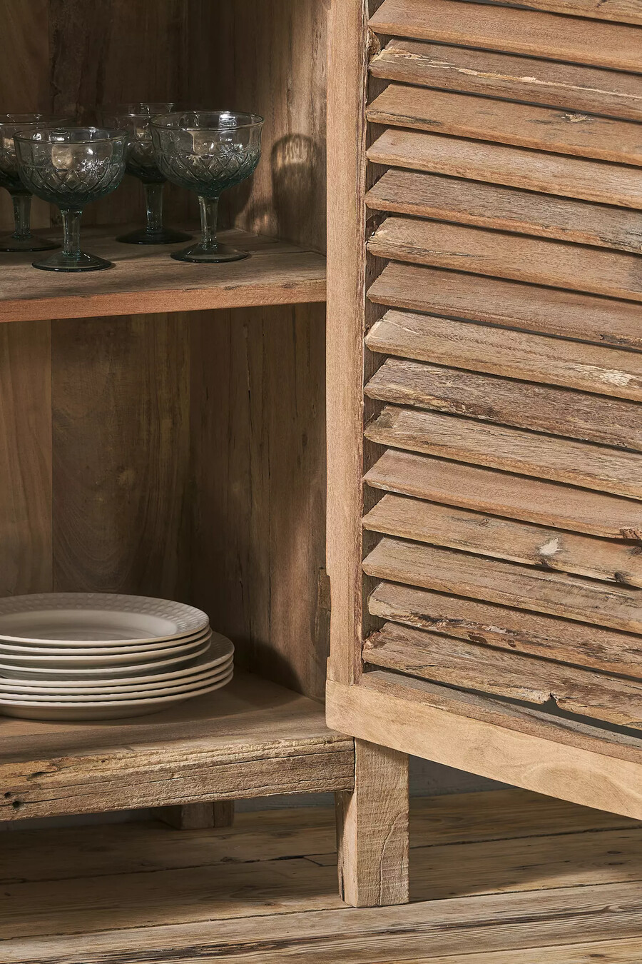 credenza a doghe in legno di recupero nkuku ibo