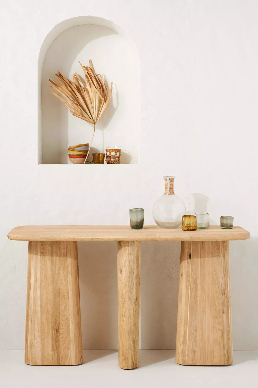 consolle scultorea in rovere kalle