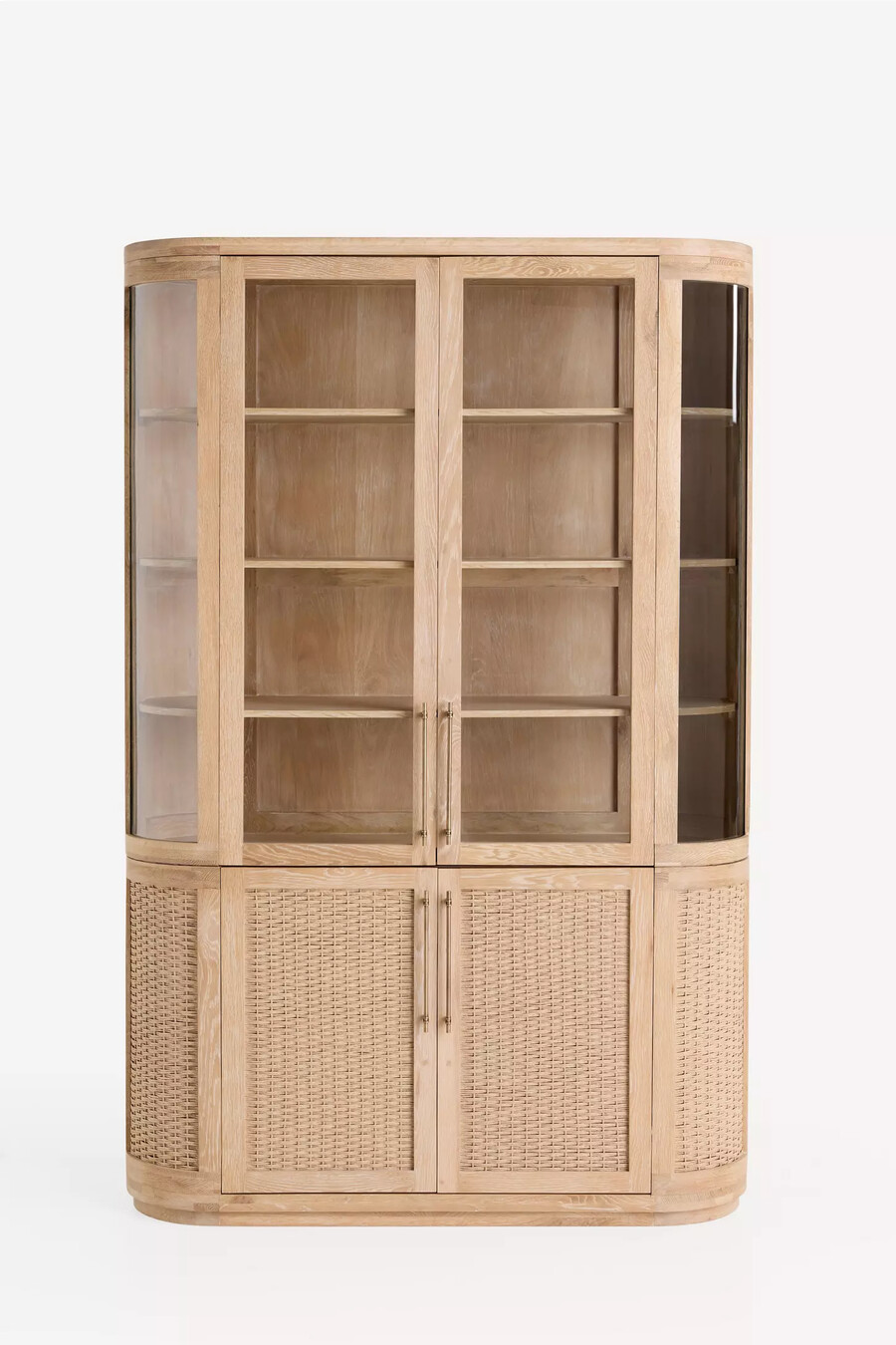 credenza in vetro e legno sienna