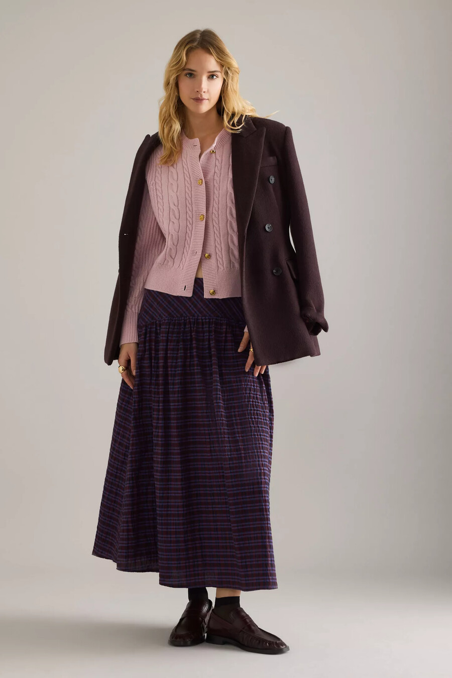 cardigan barbour elina in lana e cashmere a trecce