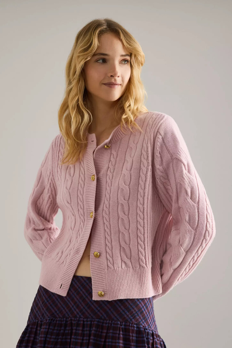 cardigan barbour elina in lana e cashmere a trecce