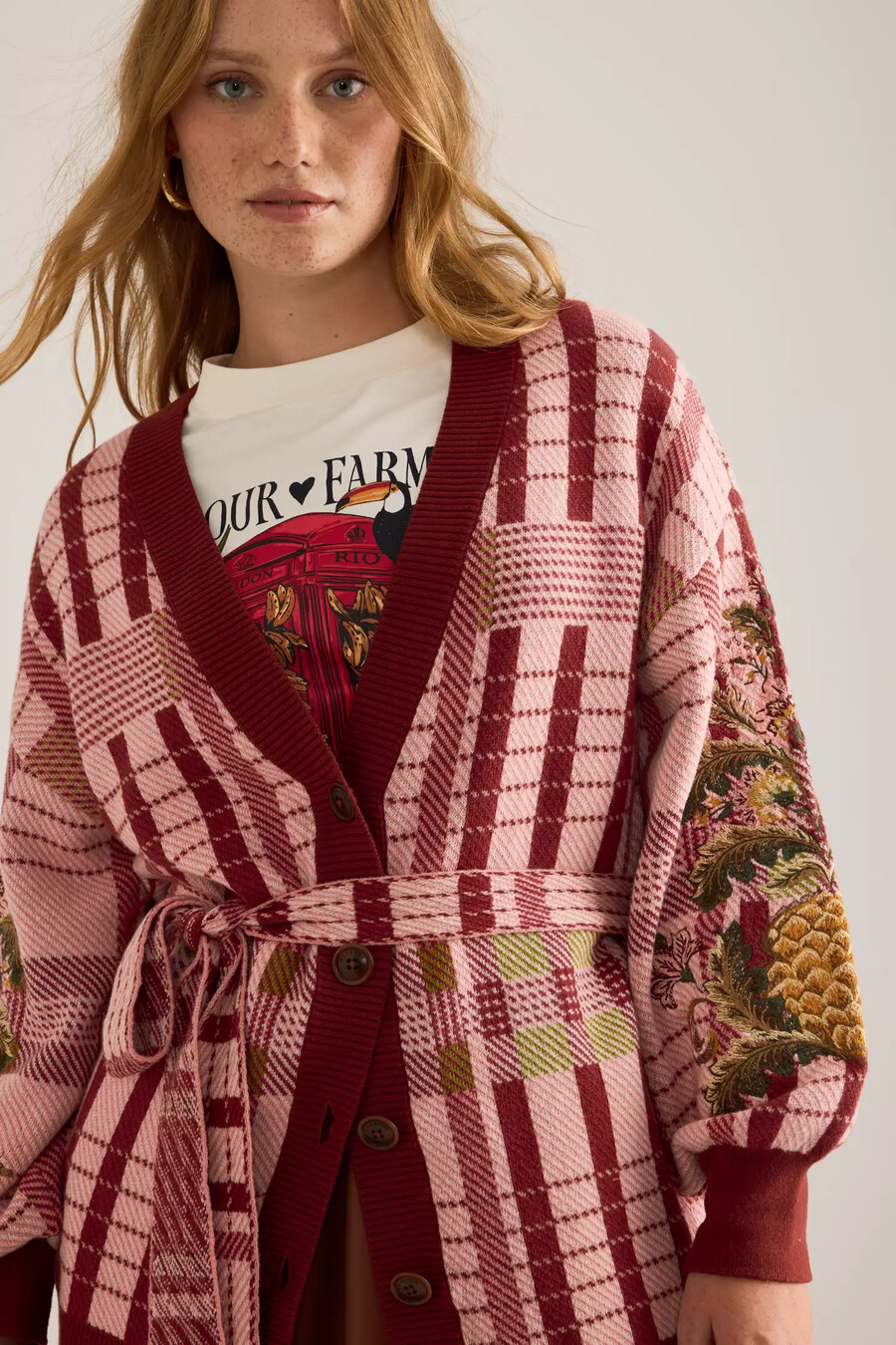 cardigan barbour x farm rio luisa