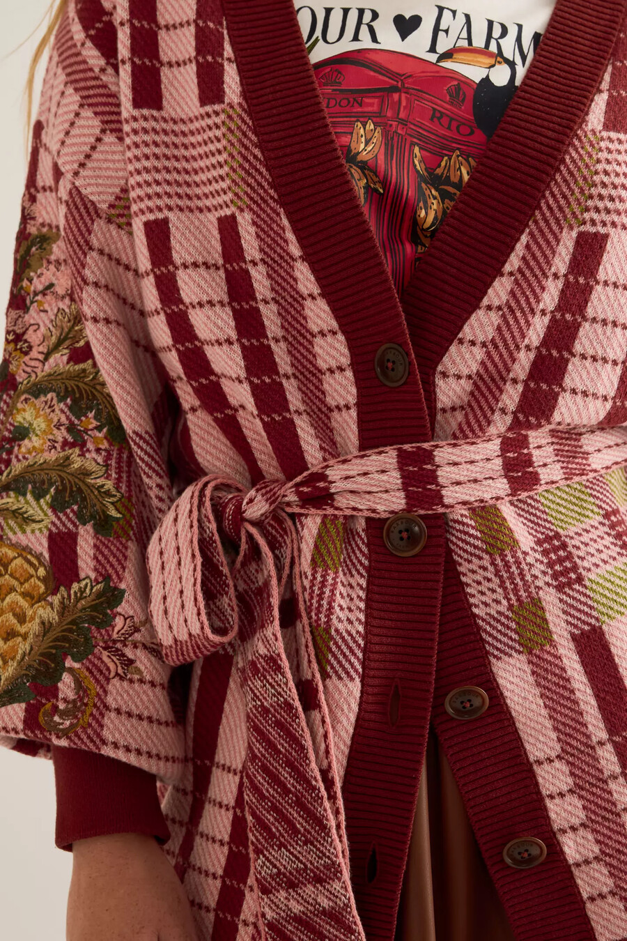 cardigan barbour x farm rio luisa
