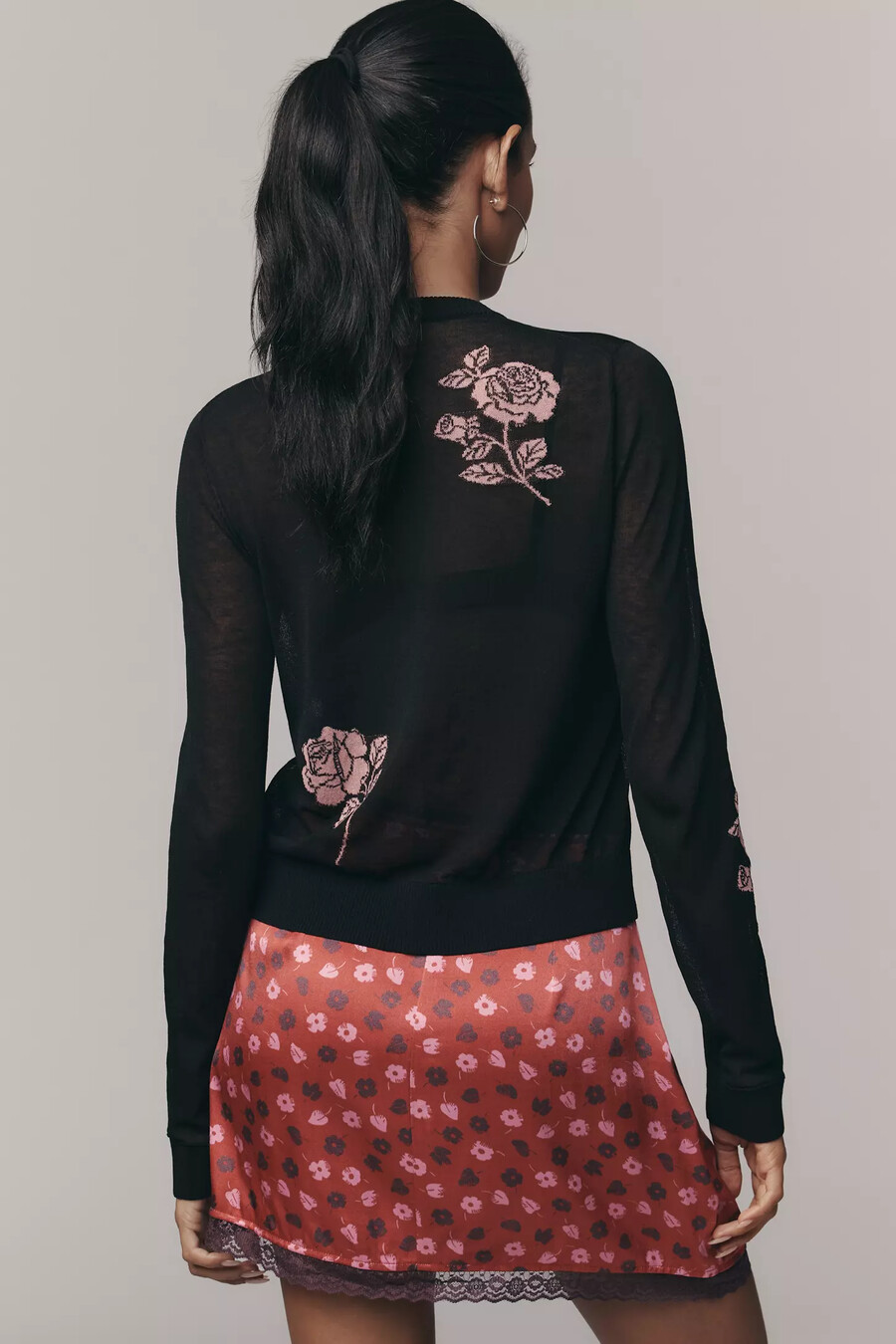 cardigan floreale semitrasparente maeve