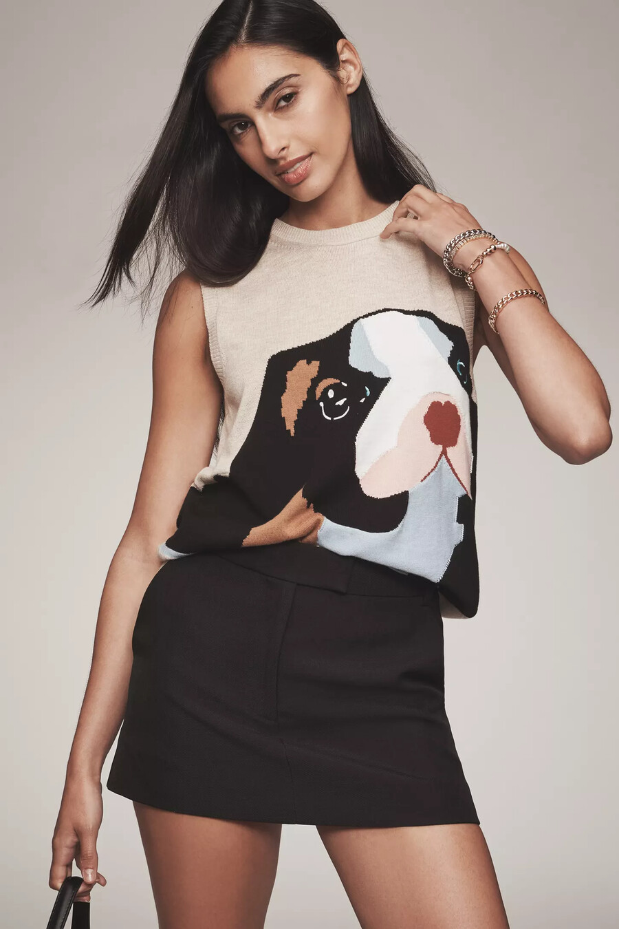 maglione gilet senza maniche per cani in misto lana maeve