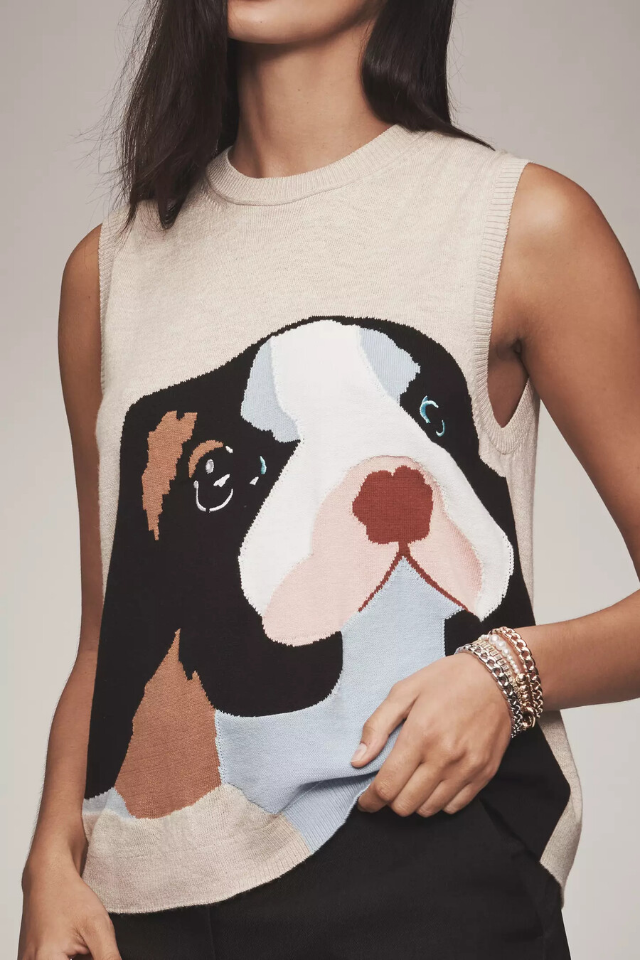 maglione gilet senza maniche per cani in misto lana maeve