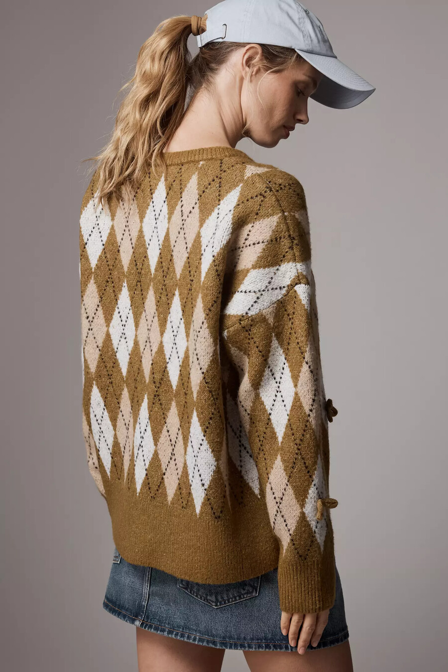 maglione girocollo con fiocco 3d argyle maeve