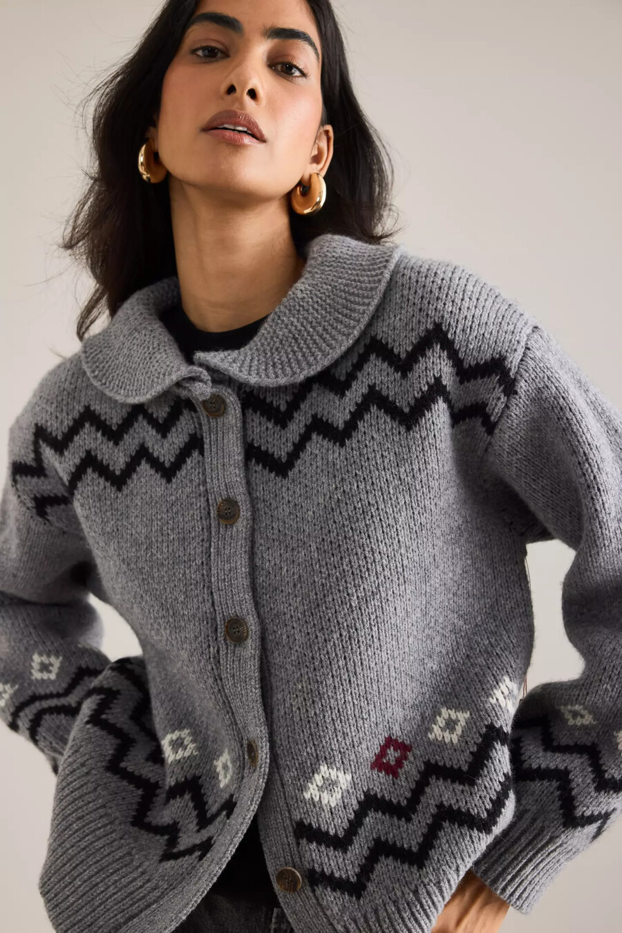 cardigan cecily in prugna e robbia
