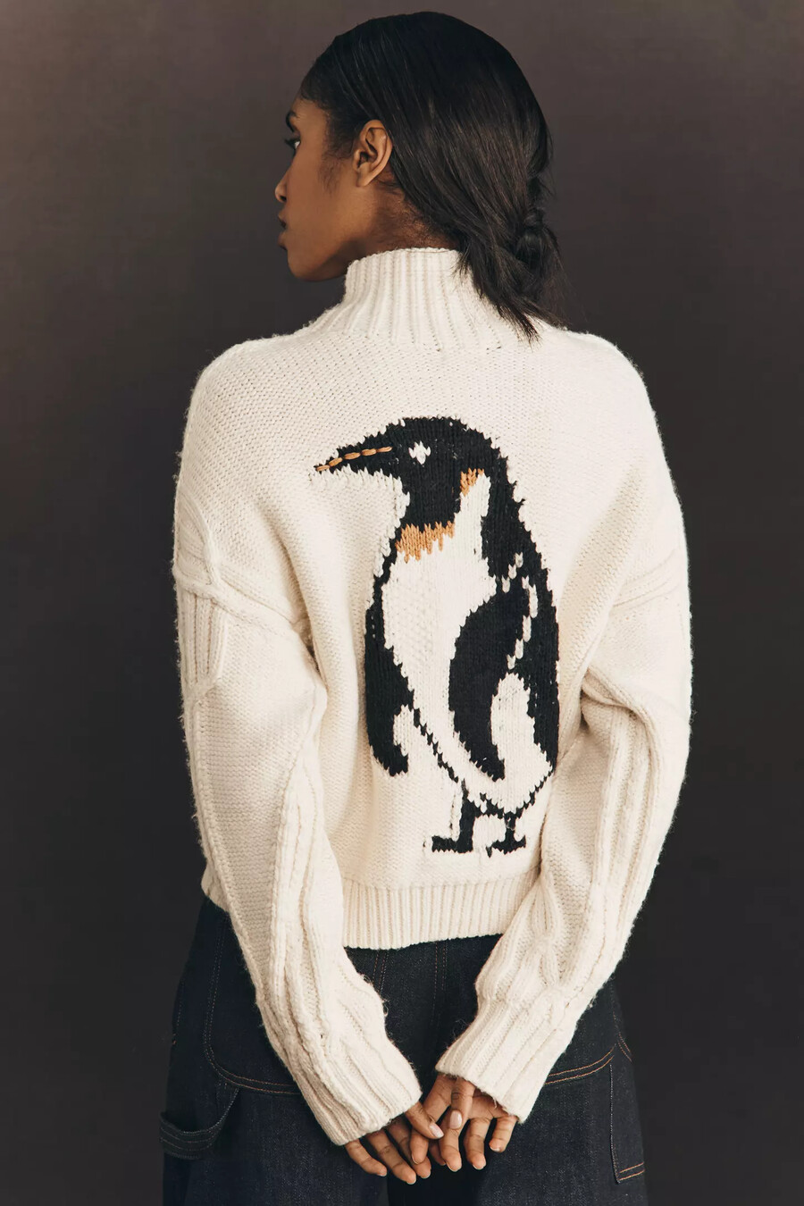 maglione a trecce con colletto pilcro