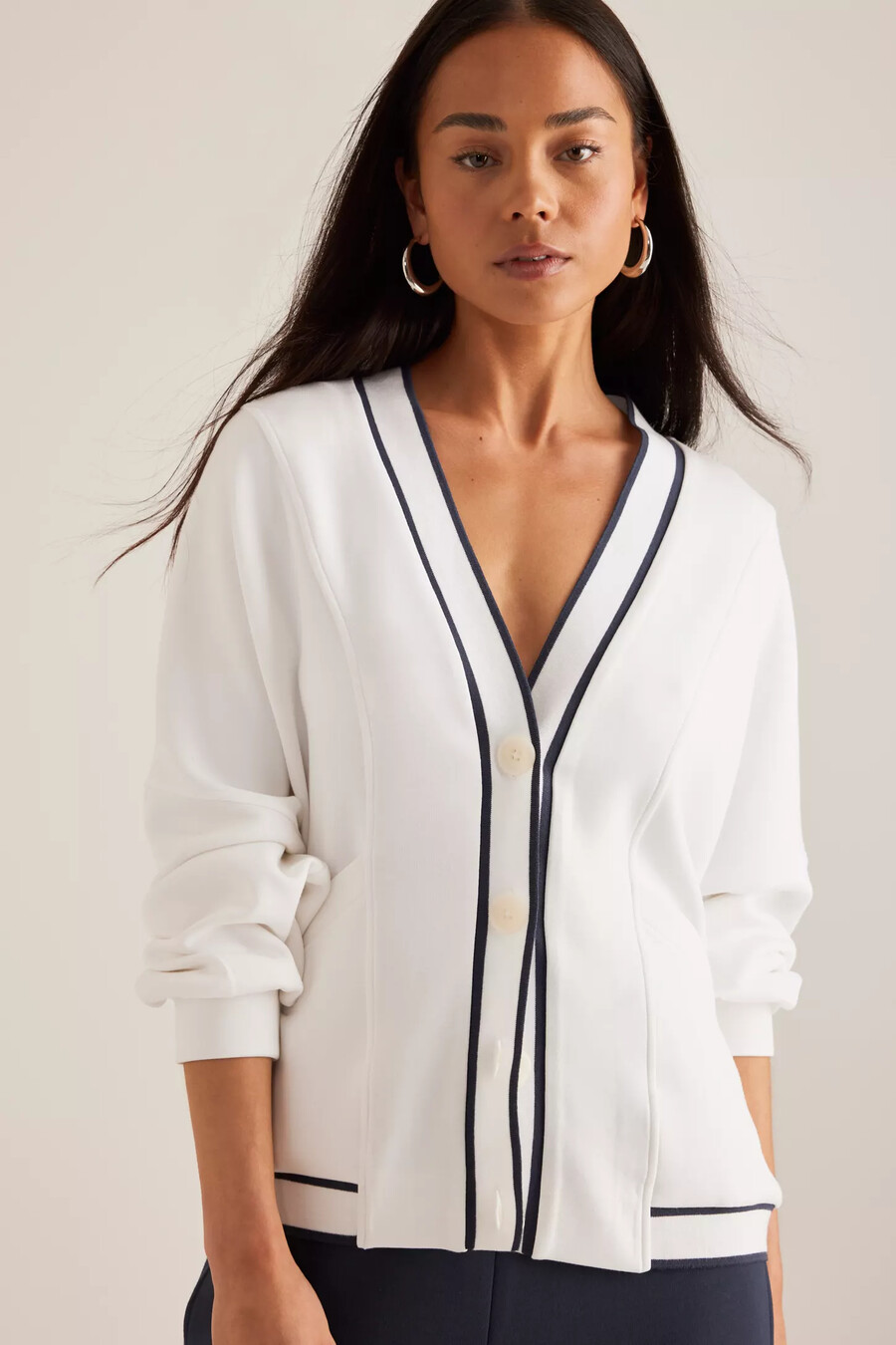 cardigan con profili a contrasto varley decker