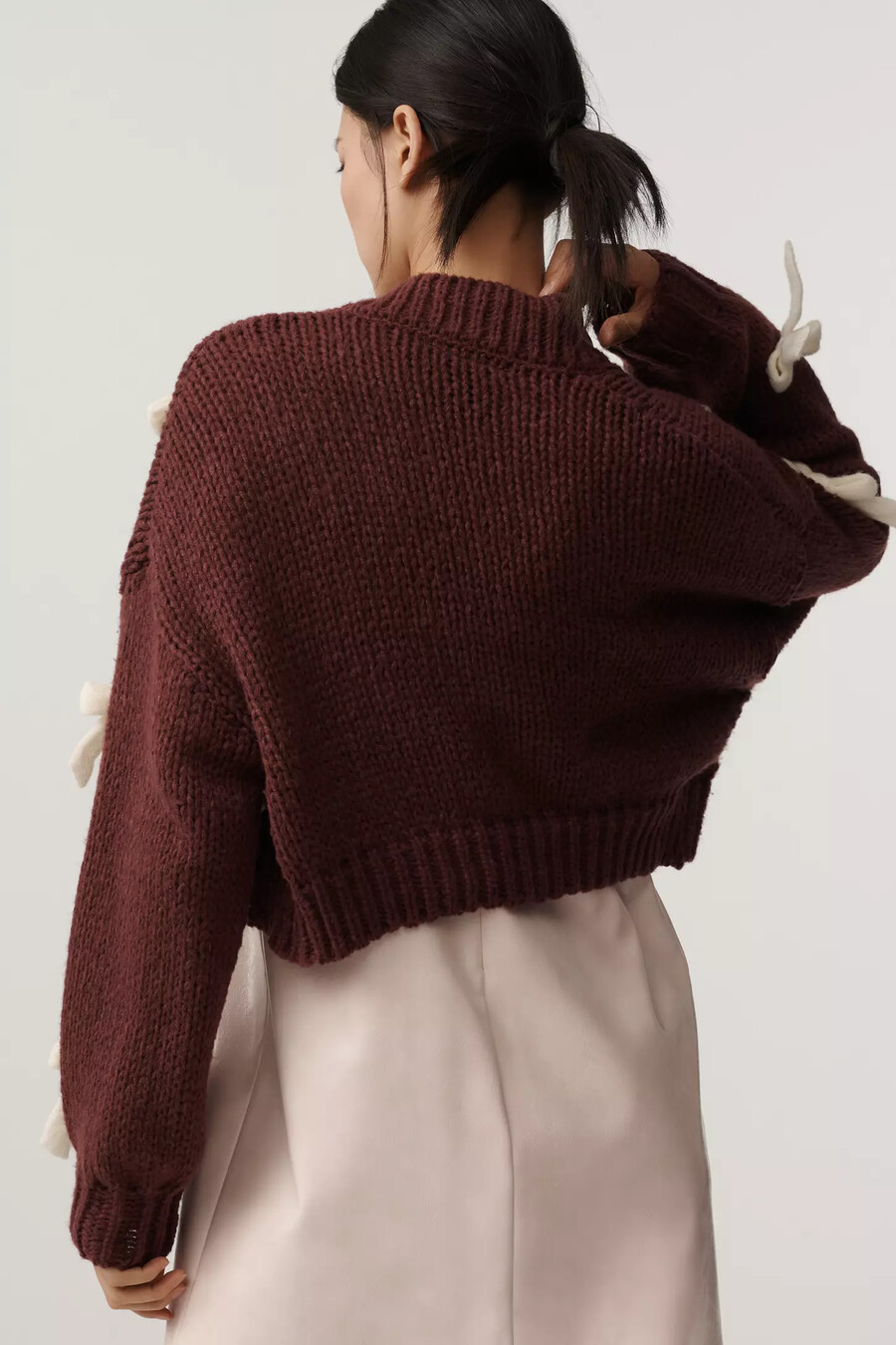 cardigan corto con fiocco 3d alicia di maeve