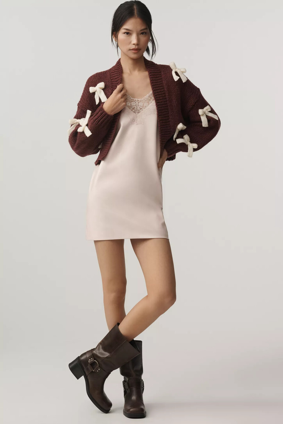 cardigan corto con fiocco 3d alicia di maeve