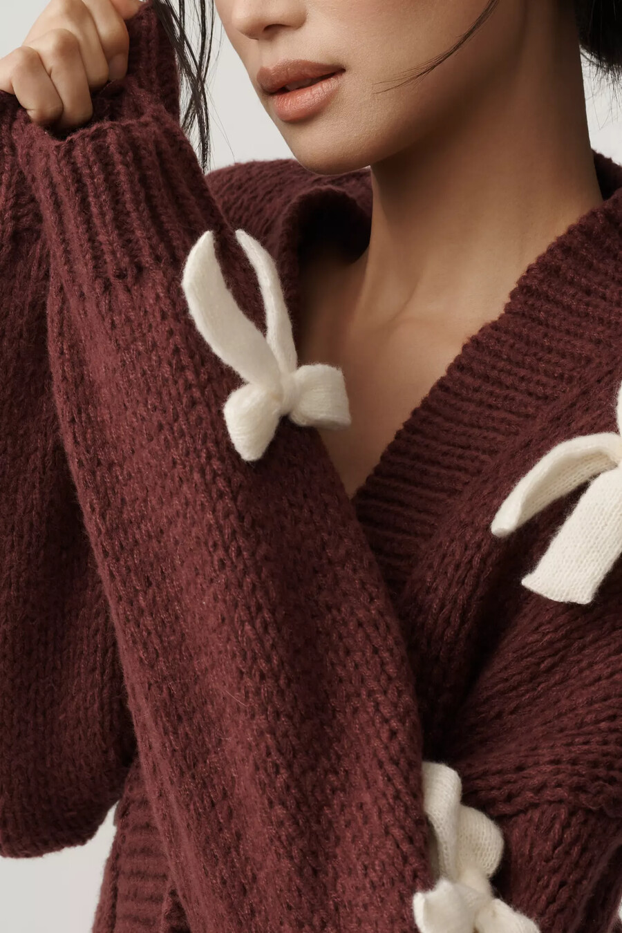 cardigan corto con fiocco 3d alicia di maeve