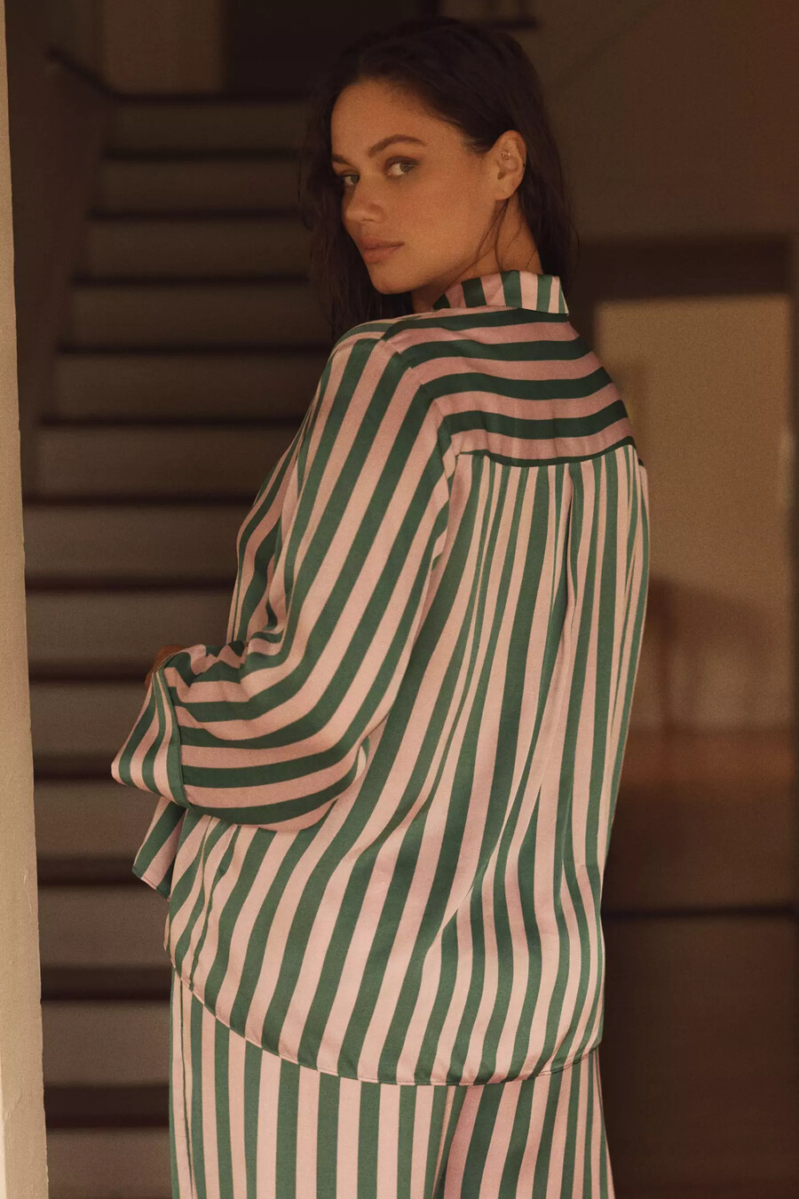 camicia da pigiama oversize con bottoni sul davanti di anthropologie
