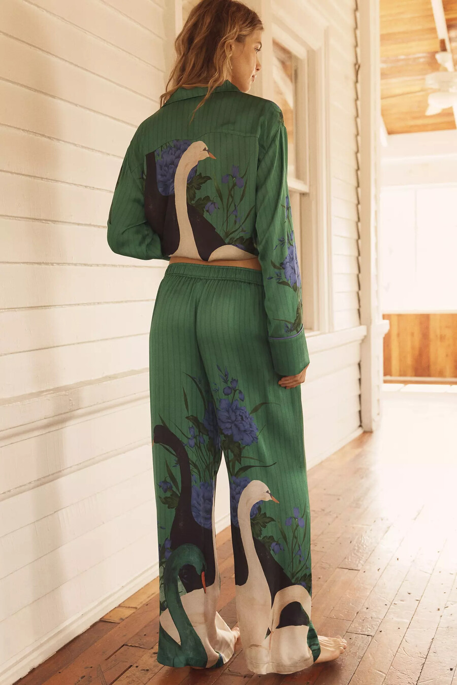 pantaloni del pigiama in seta di anthropologie