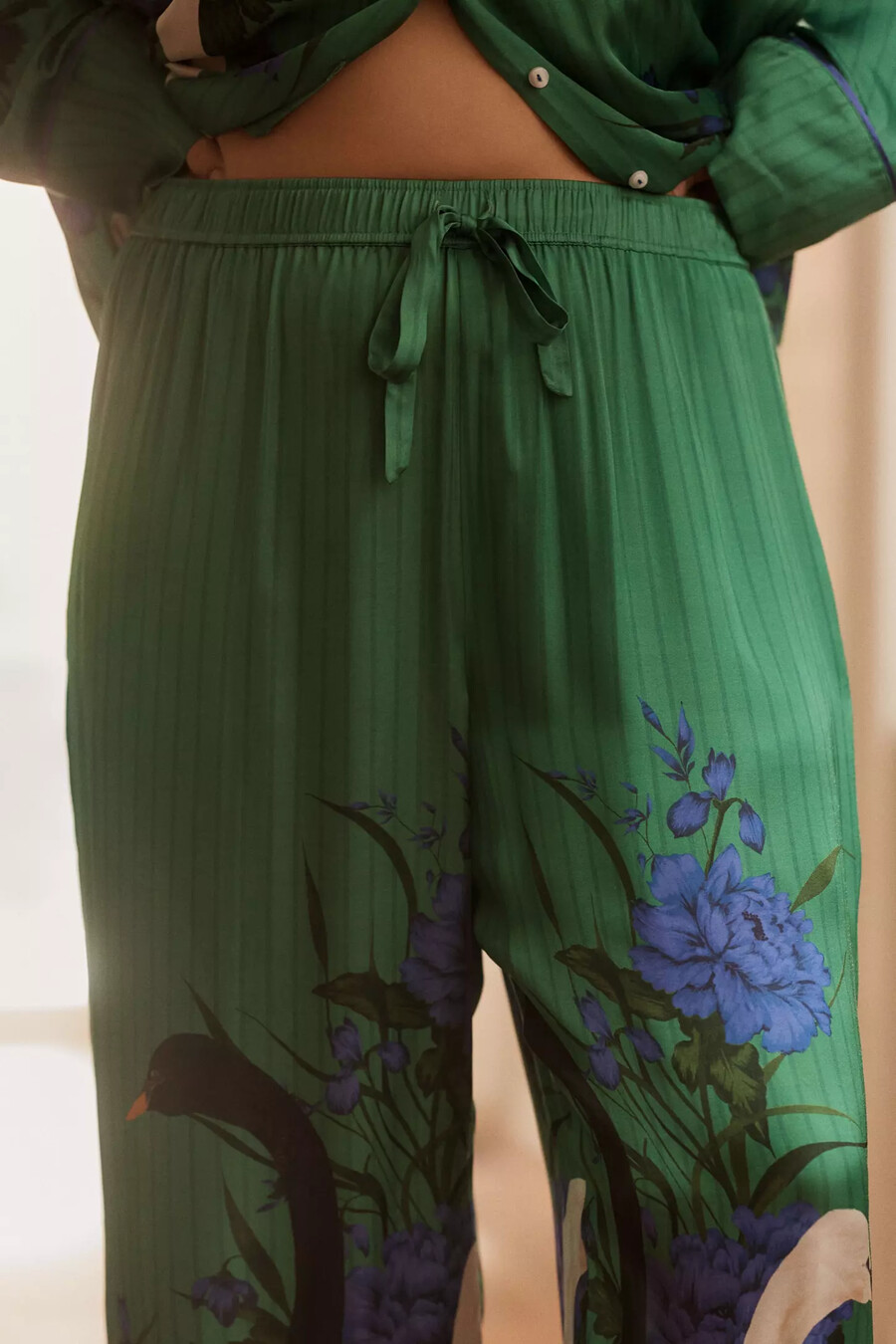 pantaloni del pigiama in seta di anthropologie